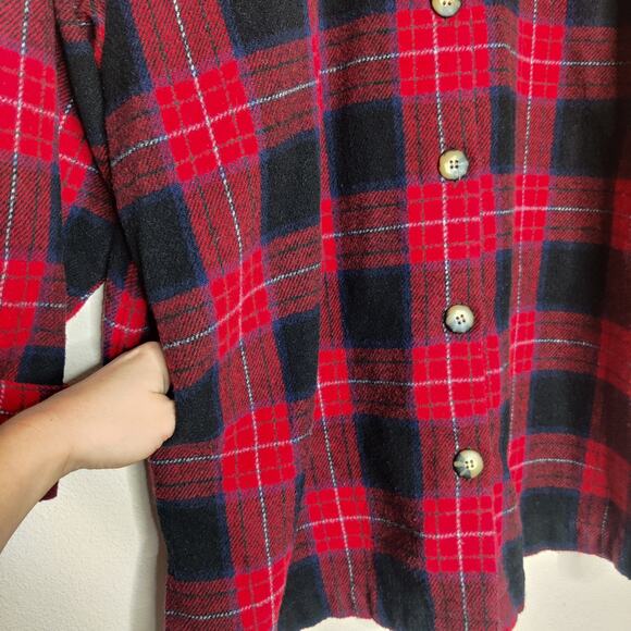 Vtg 90s Marsh Landing Wool Blend Buffalo Check Plaid Flannel Barn Jacket Medium - Picture 6 of 10